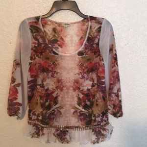 Lily White Translucent Floral Blouse